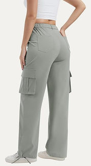 Dames Cargo Broek Met Hoge Taille En Wijde Pijpen