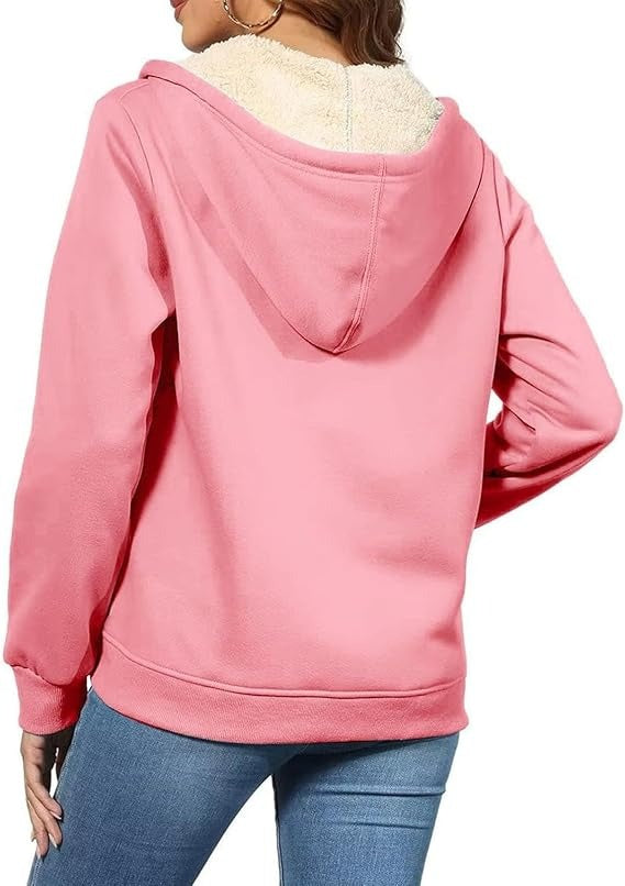 Winter Fleece Hoodie met Rits voor Dames