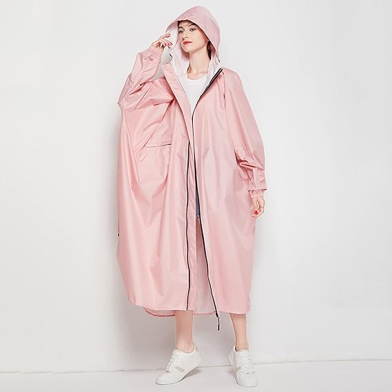 Waterdichte Poncho Regenjas Dames met Capuchon en Opbergtasje