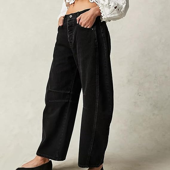 Mid waist denim jeans voor vrouwen | | wide leg