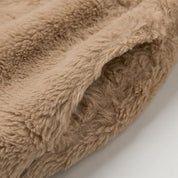Damska Zimowa Kurtka Teddy Fleece z Zamkiem i Wysokim Kołnierzem