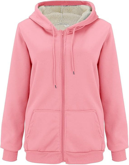 Winter Fleece Hoodie met Rits voor Dames