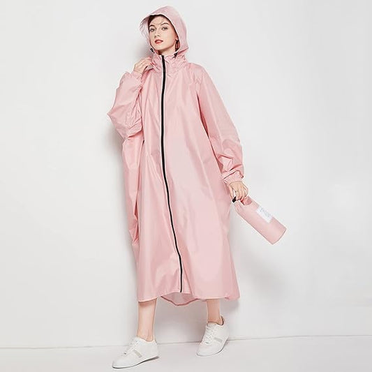 Waterdichte Poncho Regenjas Dames met Capuchon en Opbergtasje