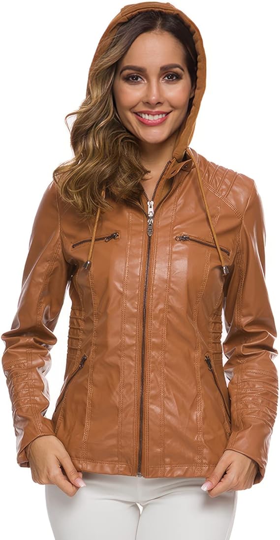 Elegante Leren Bikerjack Dames getailleerd