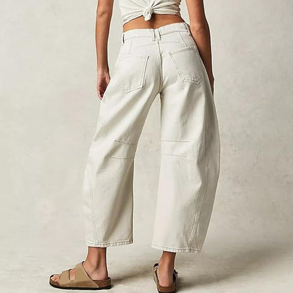 Mid waist denim jeans voor vrouwen | | wide leg