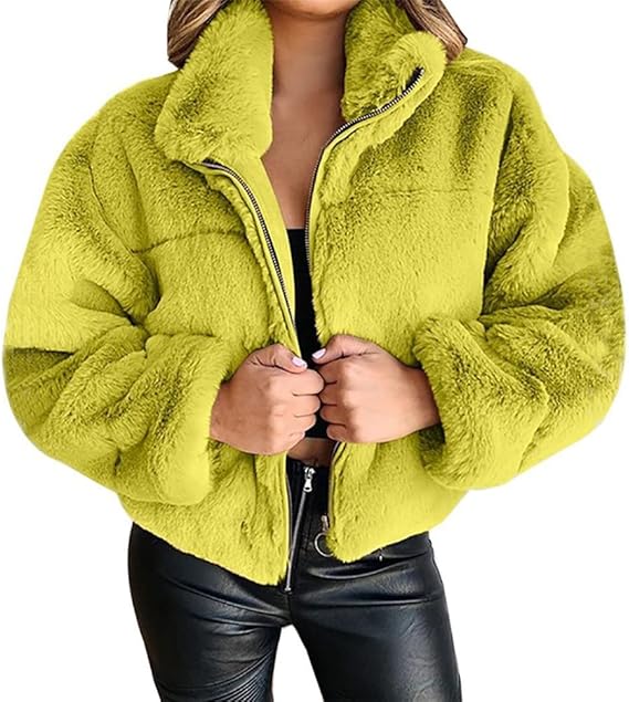 Teddy Fleece Winterjas Voor Vrouwen Met Rits En Hoge Kraag