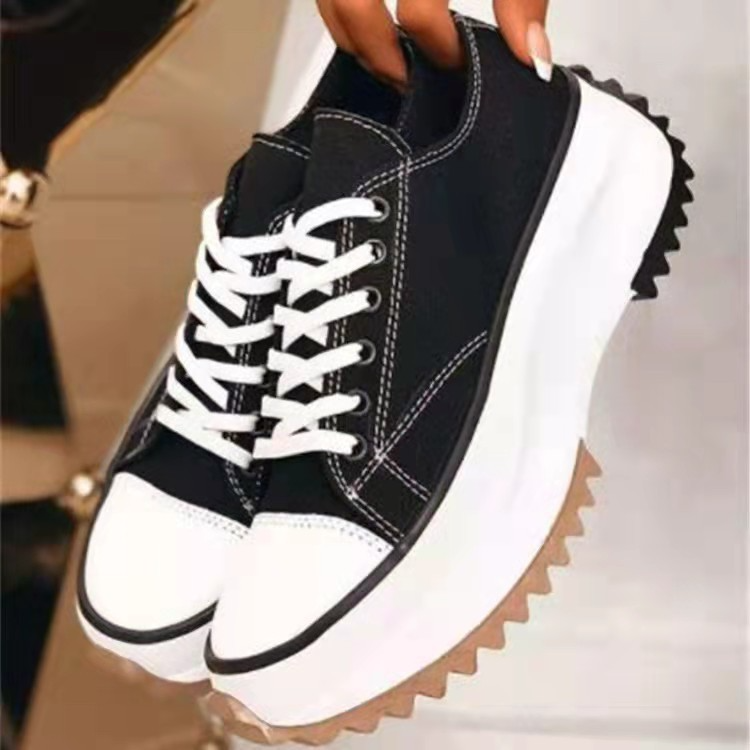 Trendy Platform Dames Sneakers Met Veters En Grove Zool