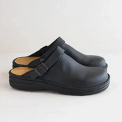 Heren Leren Clogs Met Vintage Look En Comfortabele Zool