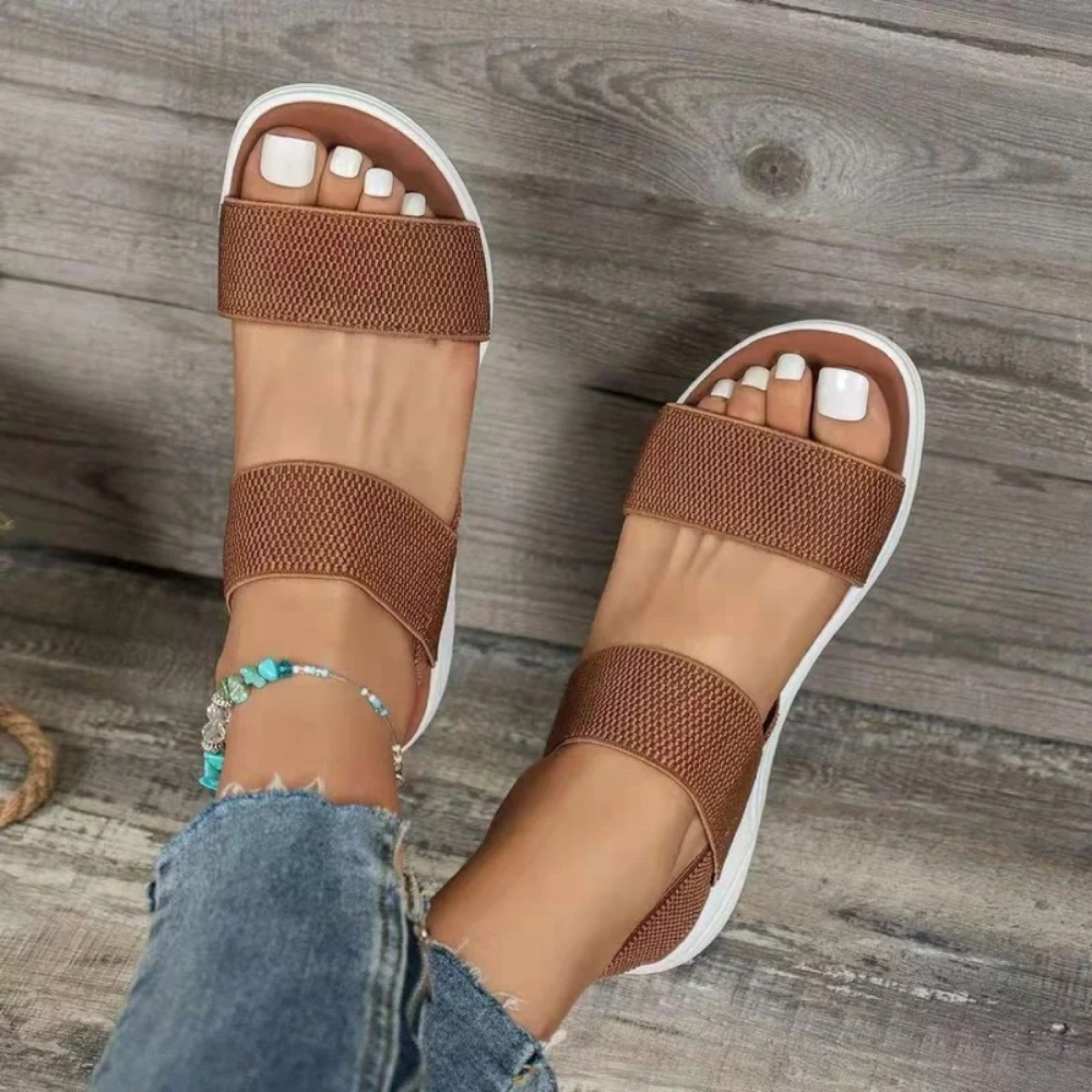 Sandales de marche avec bande élastique pour femmes en été