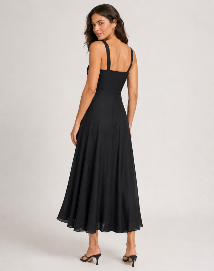Jessy - Corset midi dress with side slit