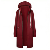 Sporty Comfortable Midi Sweater Dress with Zipper Pockets for Women