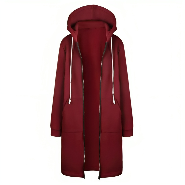 Sporty Comfortable Midi Sweater Dress with Zipper Pockets for Women