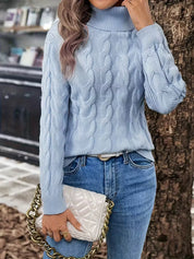 Sweter damski z dzianiny z golfem