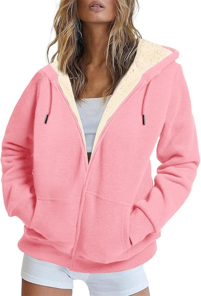Winter Fleece Hoodie met Rits voor Dames