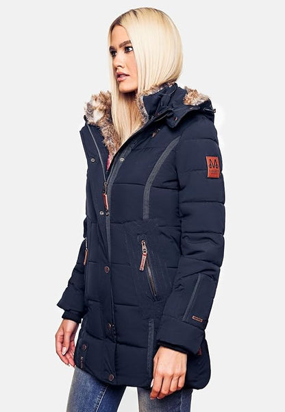 Winter Puffer Jacket Vrouwen Warme Imitatiebont Capuchon