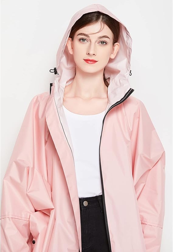 Waterdichte Poncho Regenjas Dames met Capuchon en Opbergtasje
