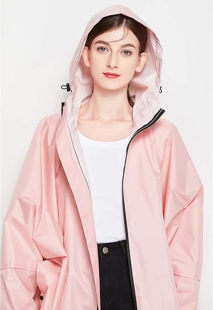 Waterdichte Poncho Regenjas Dames met Capuchon en Opbergtasje