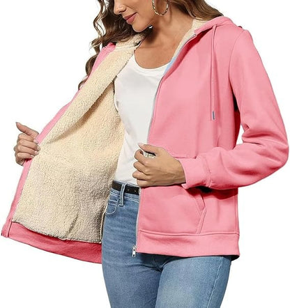 Winter Fleece Hoodie met Rits voor Dames