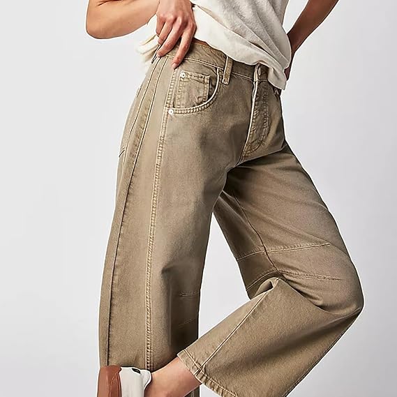 Mid waist denim jeans voor vrouwen | | wide leg
