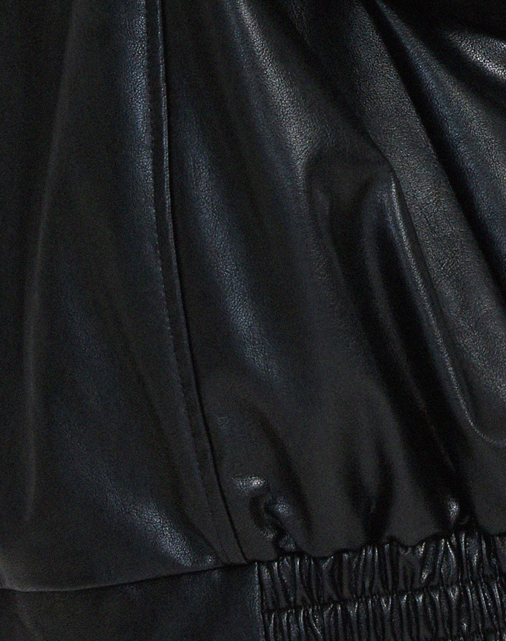Veste en cuir oversize femme avec fermeture éclair