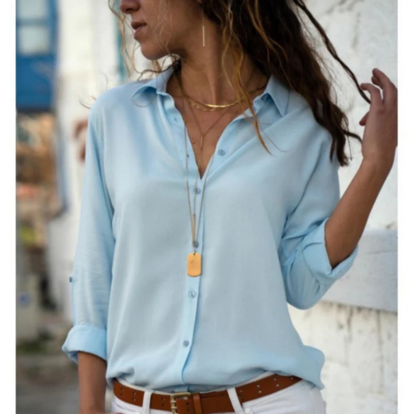 Elegante dames blouse met lange mouwen