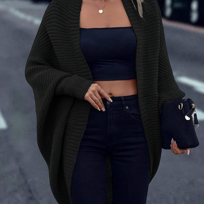 Zacht Oversized Vrouwen Openvallend Lichtgewicht Gebreid Vest