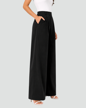Pantalon femme à jambes larges et taille haute