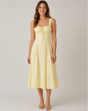 Jessy - Corset midi dress with side slit