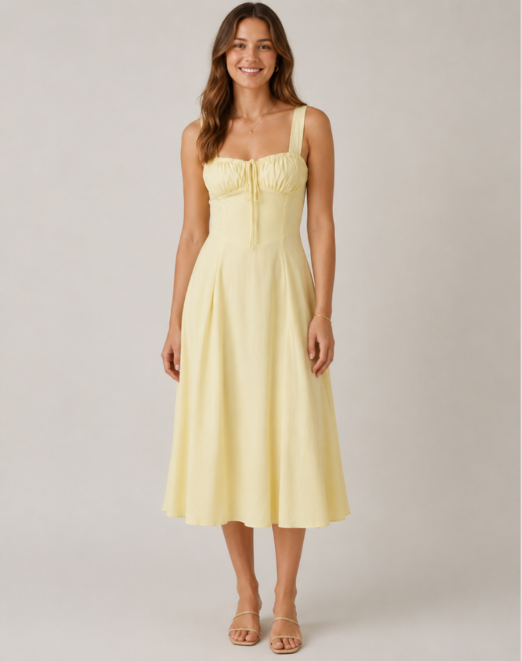 Jessy - Corset midi dress with side slit