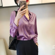 Women's Chic Blouse with Long Sleeves for an Elegant Fit