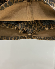 Jupe Mini Robuste Imprimé Léopard et Aspect Denim