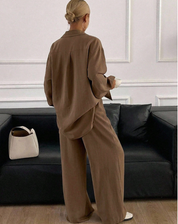 Loungewear Set Voor Dames Met Blouse En Broek En Losse Pasvorm