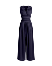 Women's Stylish Jumpsuit with Deep V-Neck and Wide Legs