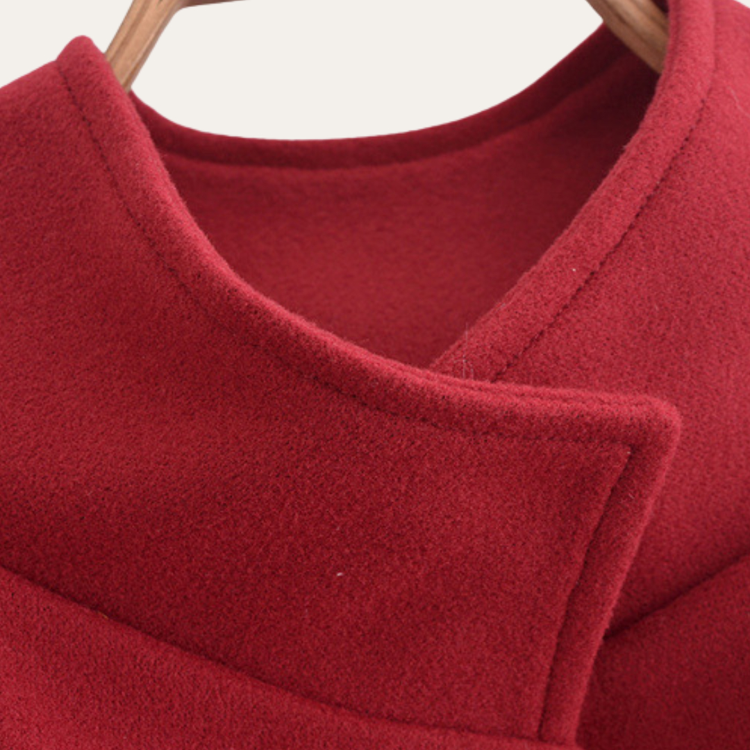 Stijlvolle Dames Cape Jas met Ceintuur en Wijde Mouwen