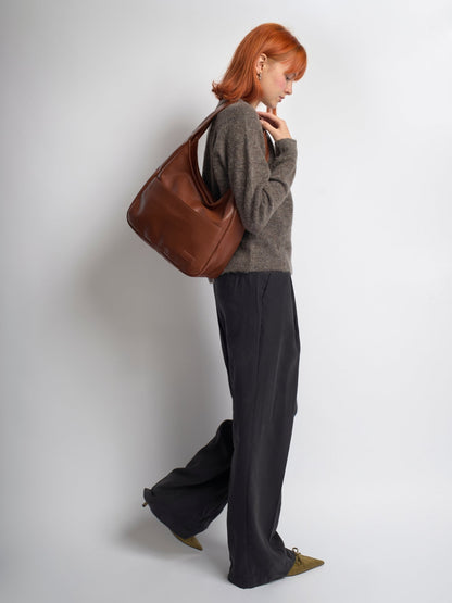 Minimalistisch vegan leer hobo schoudertas