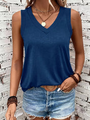 Chic Sleeveless Women's Tank Top with V-Neck
