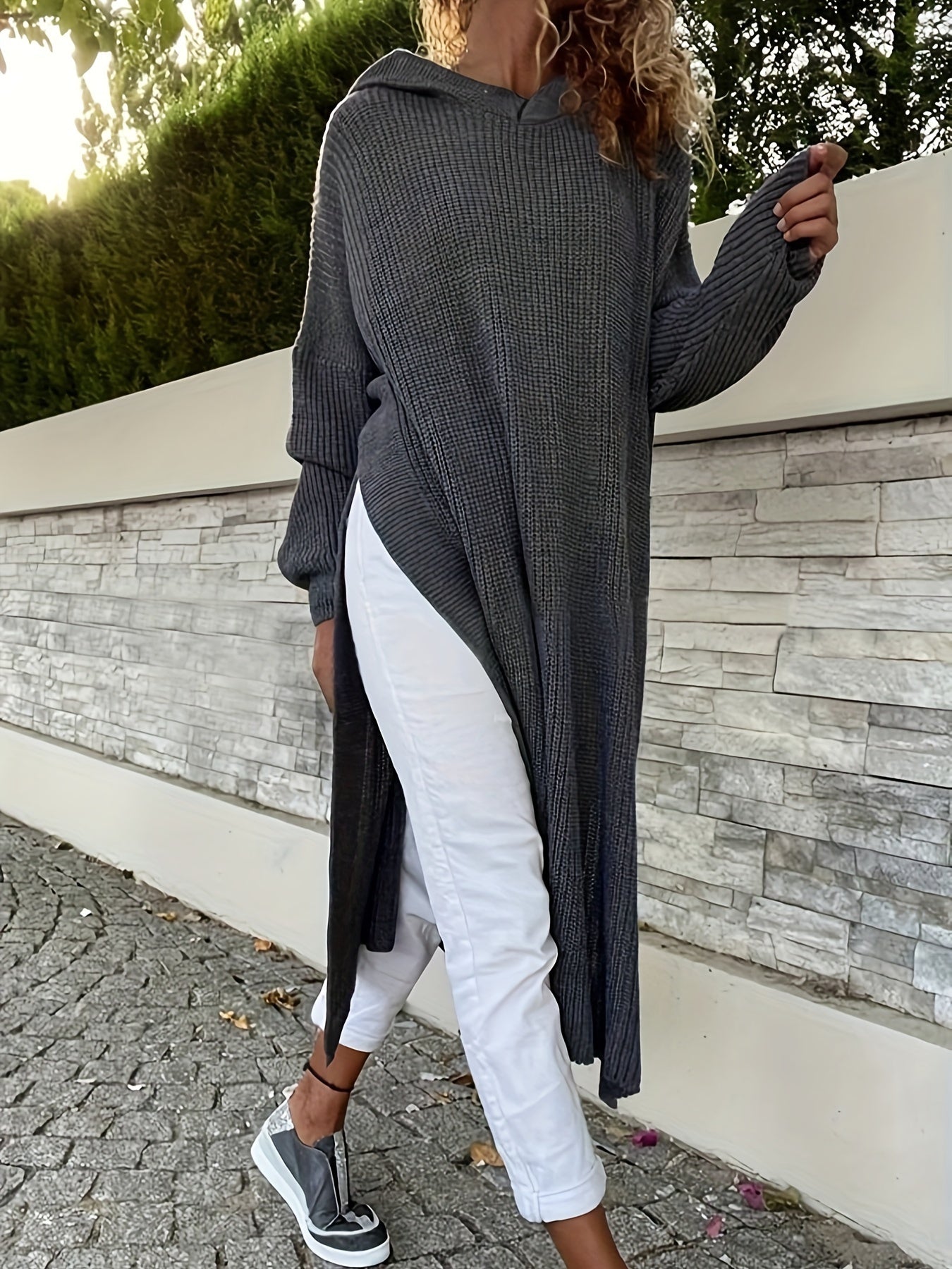 Comfortabele Maxi sweaterjurk Voor Dames Met Hoodie