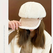 Warm Knitted Cable Pattern Winter Hat for Women