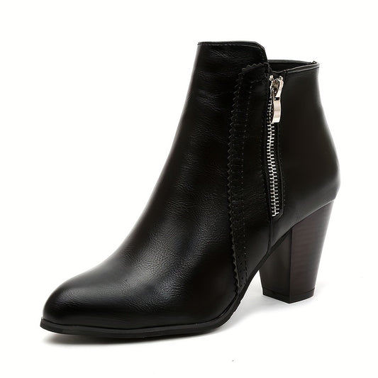 May - Enkellaarsjes met rits chunky hak mesh zool