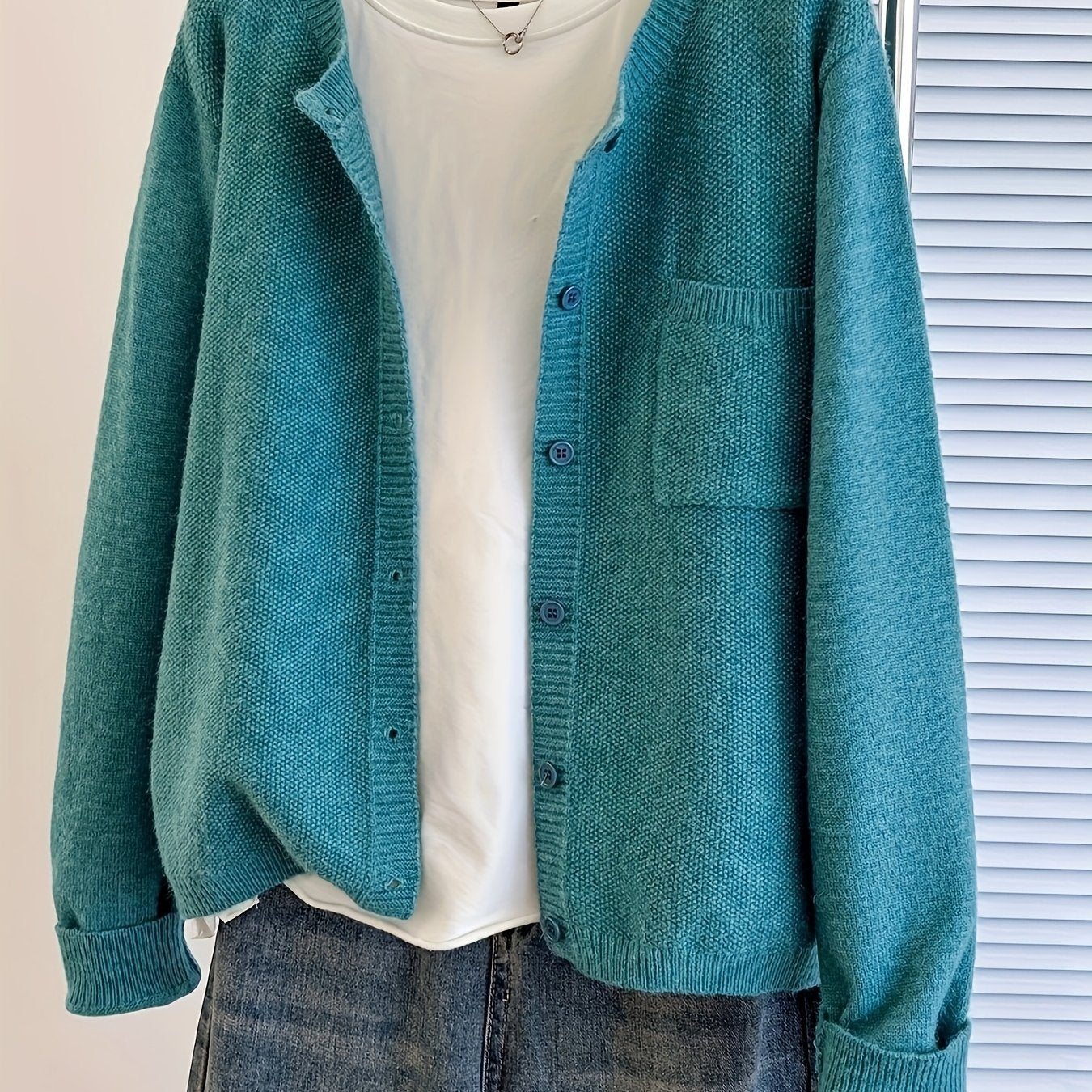 Zacht Comfortabel Gebreid Dames Vest Met Knoopsluiting