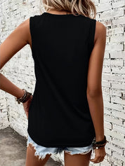 Chic Sleeveless Women's Tank Top with V-Neck