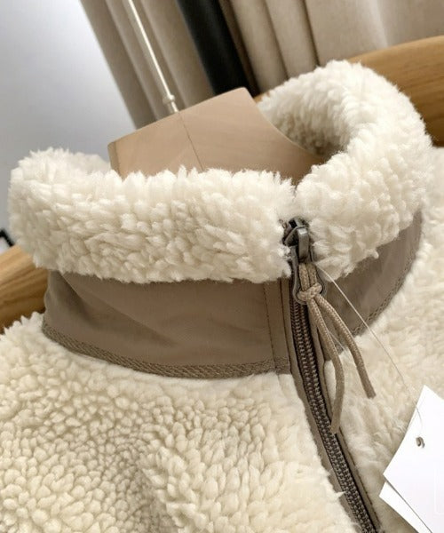 Dames Warme Teddyjas met Hoge Kraag en Ritszak