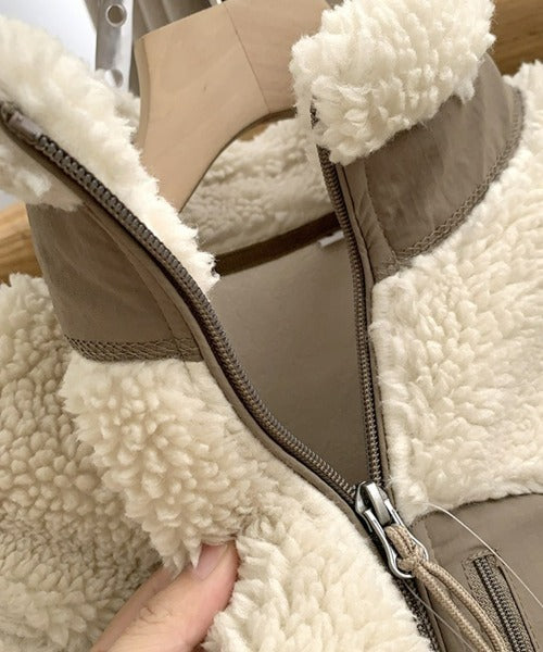 Dames Warme Teddyjas met Hoge Kraag en Ritszak