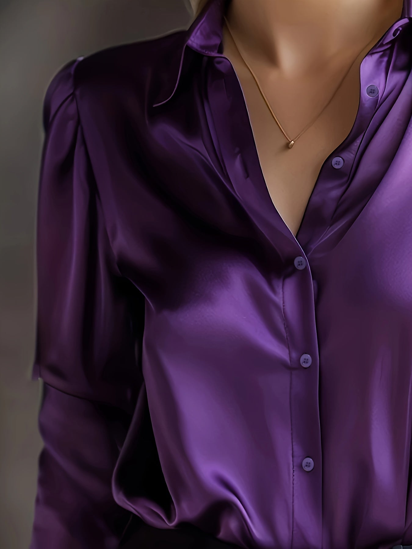 Luxe Satijnen Blouse met Lange Mouwen voor Dames