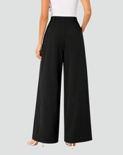 Pantalon femme à jambes larges et taille haute