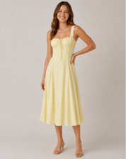 Jessy - Corset midi dress with side slit