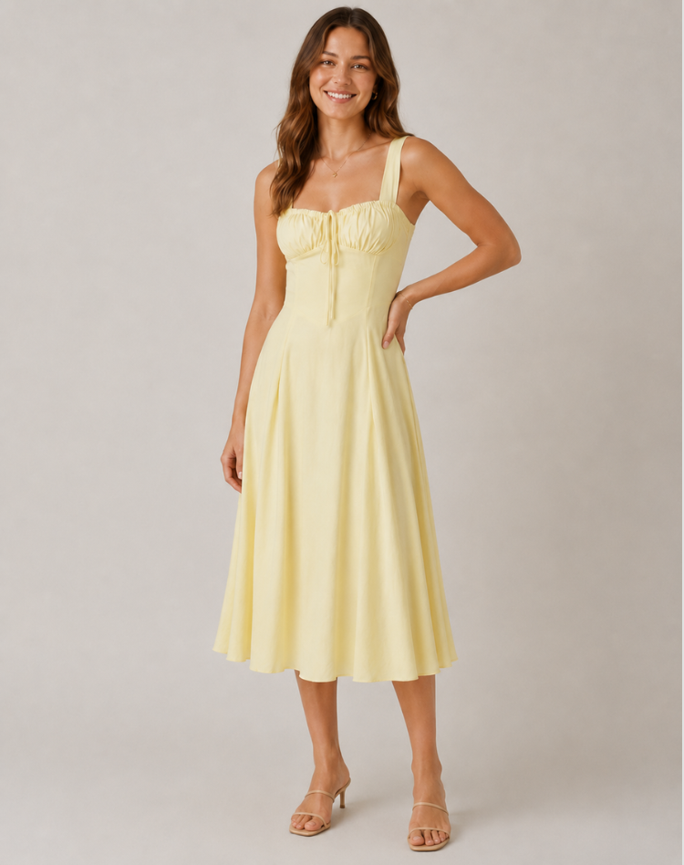 Jessy - Corset midi dress with side slit