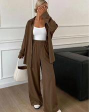 Loungewear Set Voor Dames Met Blouse En Broek En Losse Pasvorm