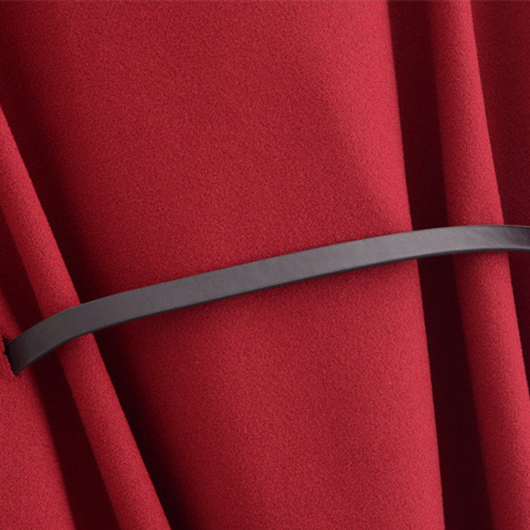 Stijlvolle Dames Cape Jas met Ceintuur en Wijde Mouwen