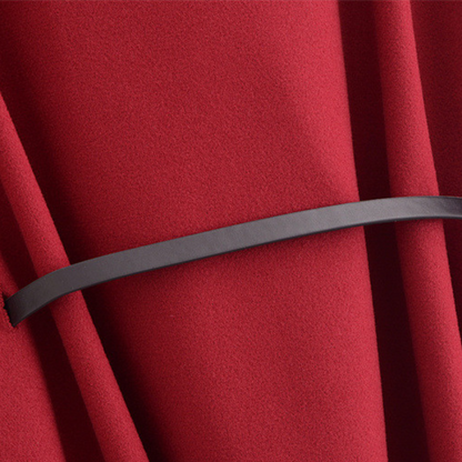 Stijlvolle Dames Cape Jas met Ceintuur en Wijde Mouwen